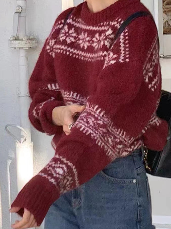 Jersey holgado para mujer con motivo Fair Isle
