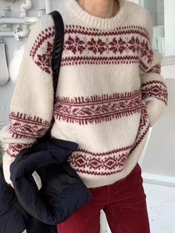 Jersey holgado para mujer con motivo Fair Isle