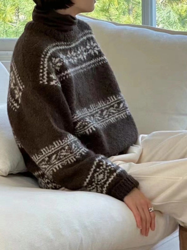 Jersey holgado para mujer con motivo Fair Isle