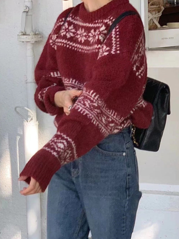 Jersey holgado para mujer con motivo Fair Isle