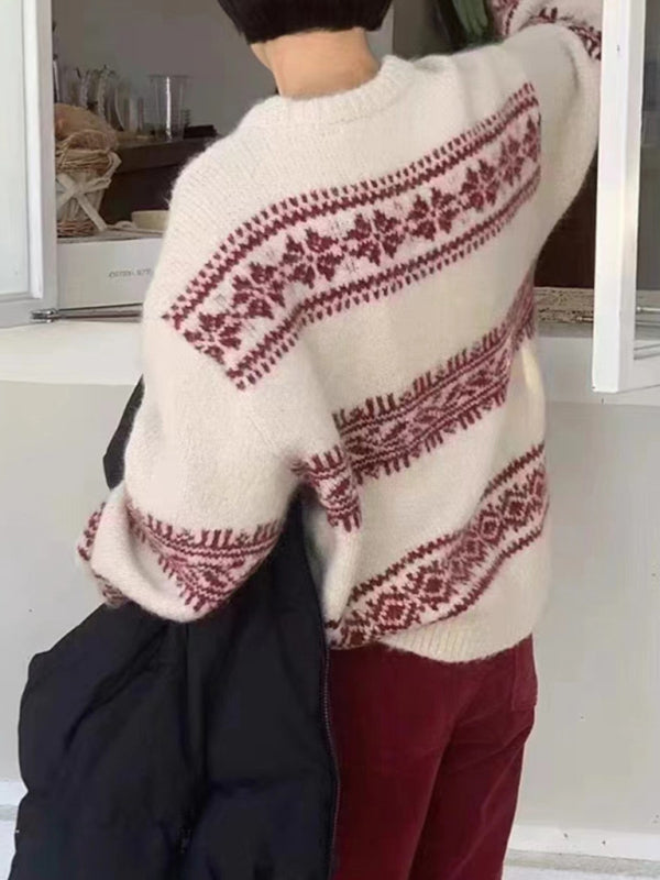 Jersey holgado para mujer con motivo Fair Isle