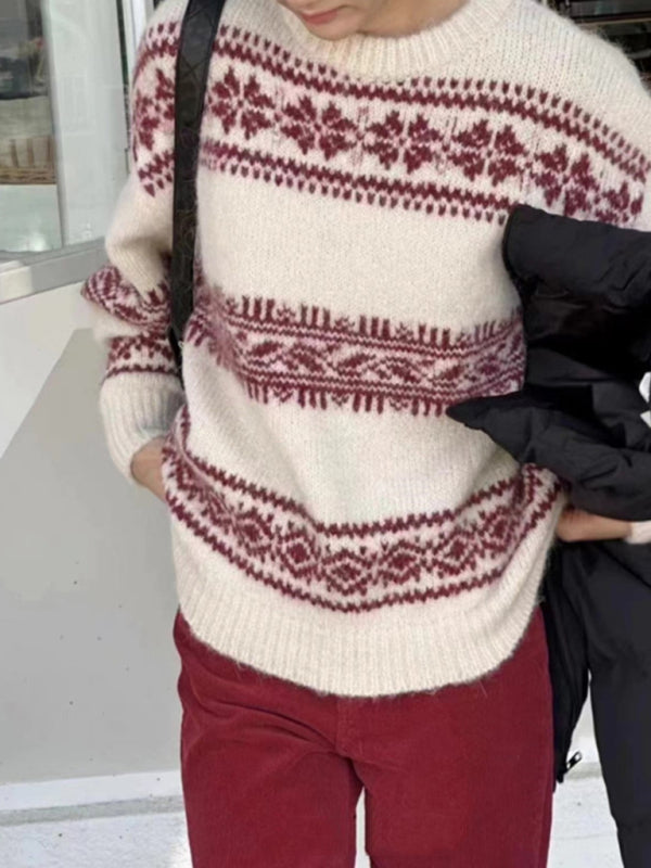 Jersey holgado para mujer con motivo Fair Isle