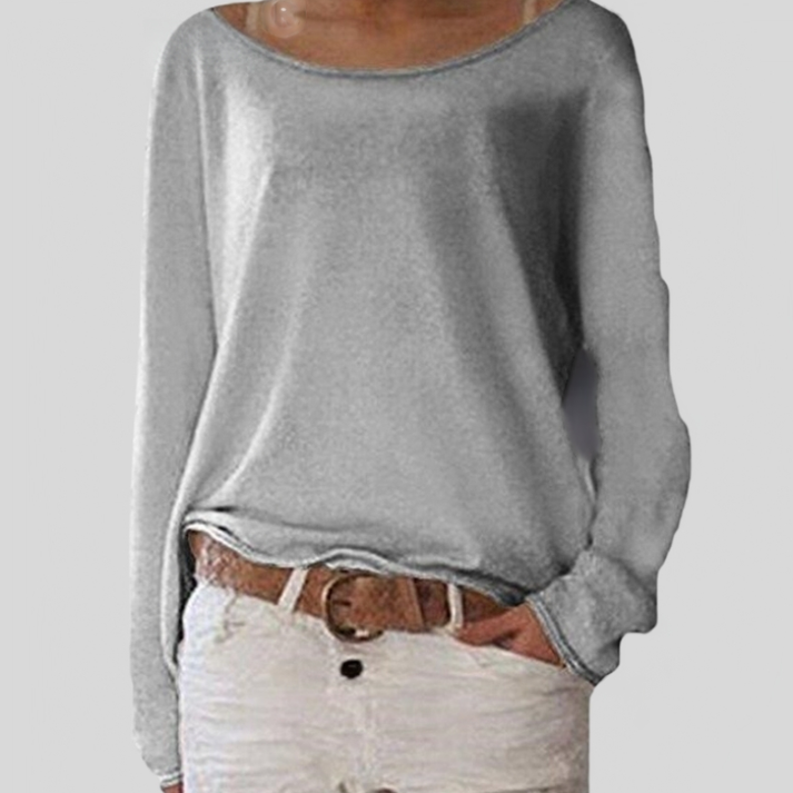 Jersey ligero de otoño elegante con cuello redondo