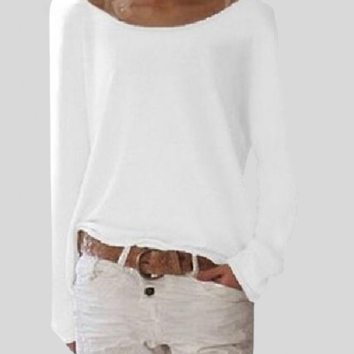 Jersey ligero de otoño elegante con cuello redondo