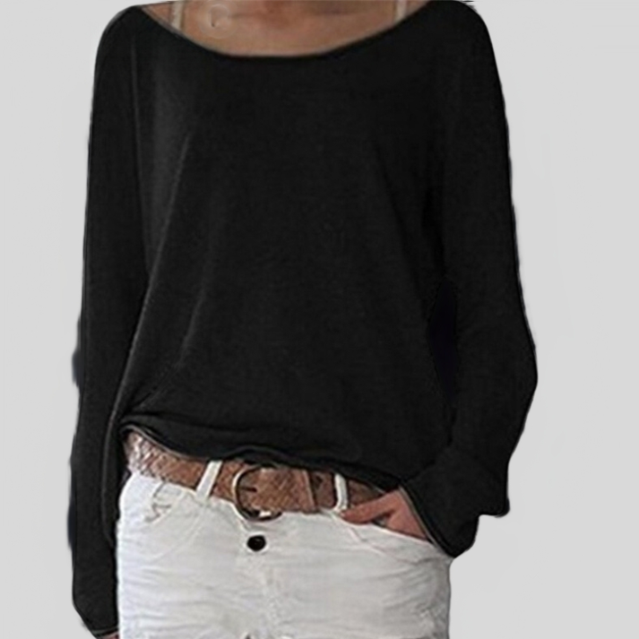 Jersey ligero de otoño elegante con cuello redondo