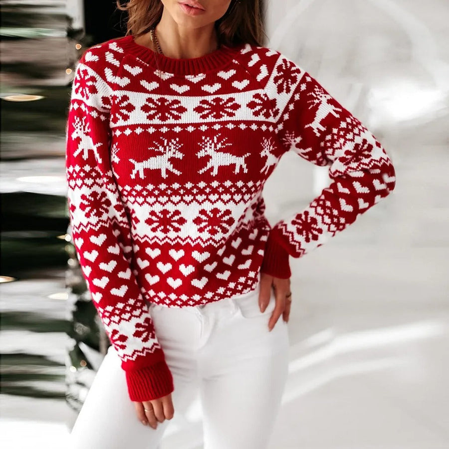 Jersey navideño para mujer de corte ajustado