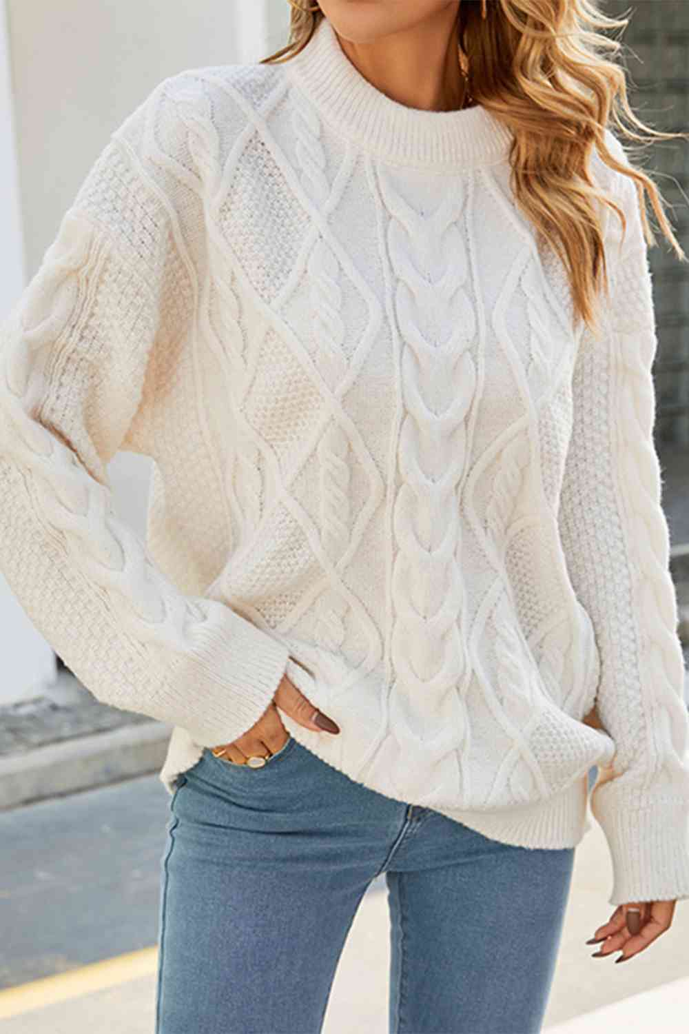 Jersey oversized para mujer con diseño de trenzas