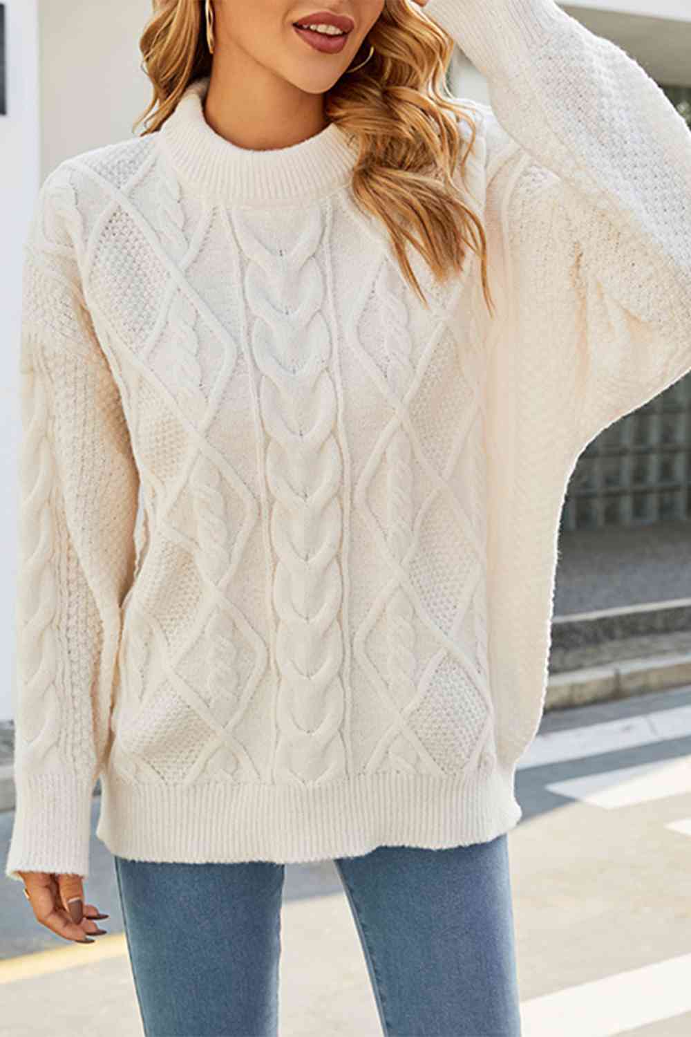 Jersey oversized para mujer con diseño de trenzas