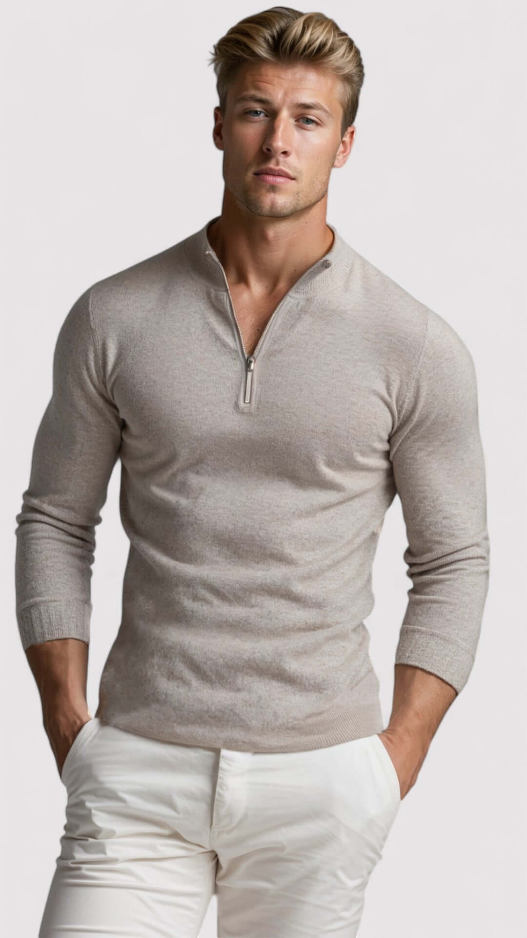 Jersey para hombre con media cremallera