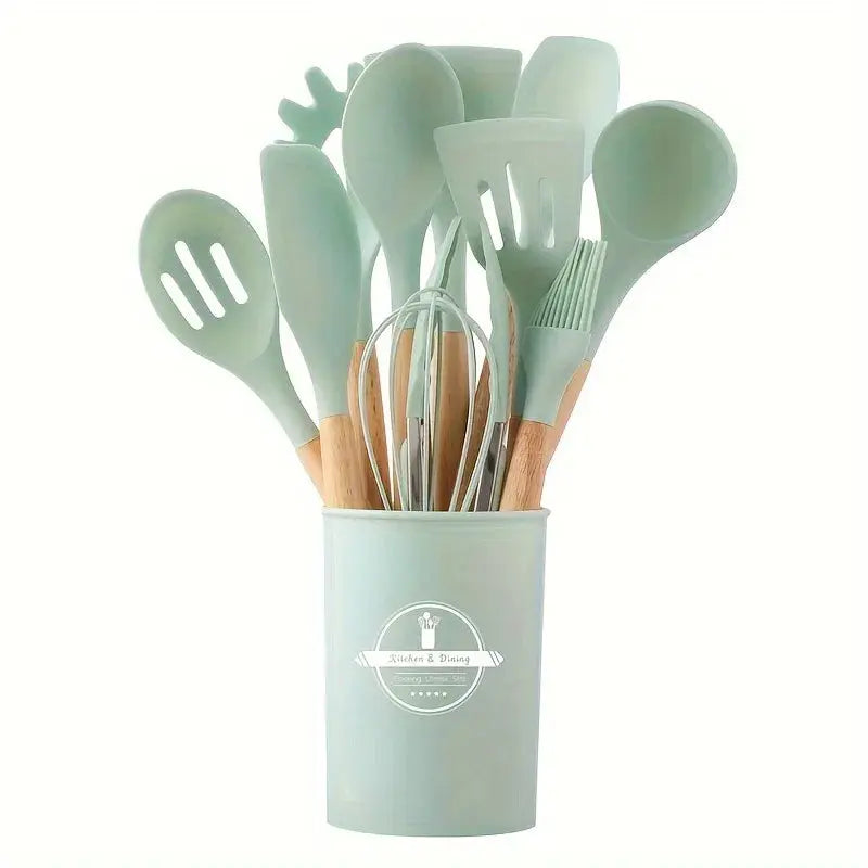Juego de 12 utensilios de cocina de silicona para uso diario