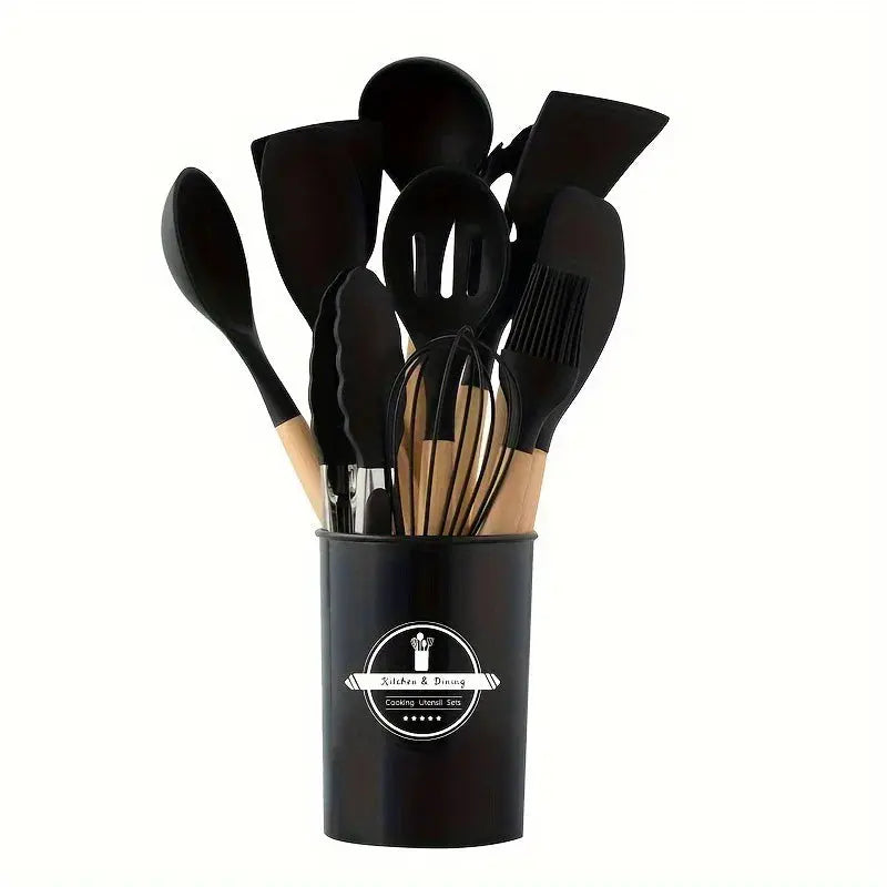 Juego de 12 utensilios de cocina de silicona para uso diario