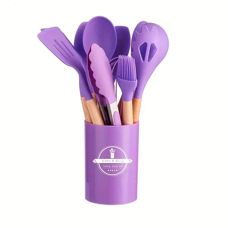 Juego de 12 utensilios de cocina de silicona para uso diario