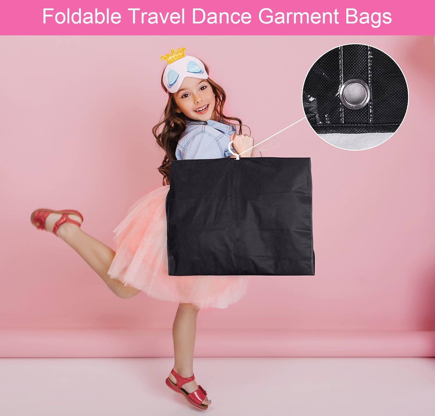 Juego de 5 fundas portatrajes y para ropa unisex con bolsillos transparentes y ojal para plegar