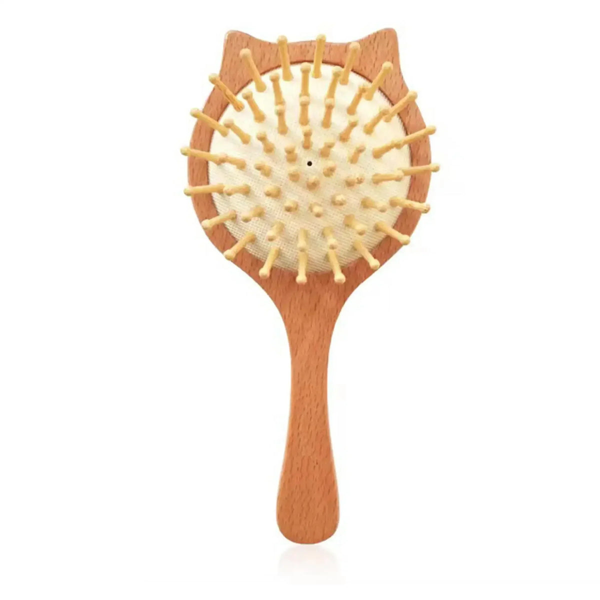 Juego de cepillos suaves para el pelo de bebé recién nacido de madera y pelo natural