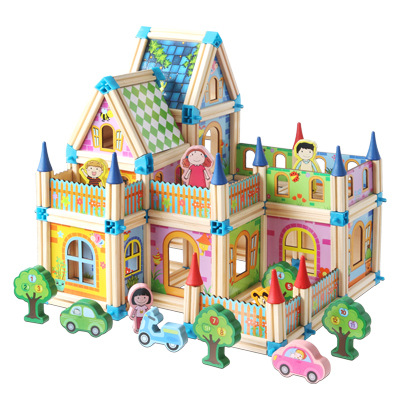 Juego de construcción creativo de madera para niños