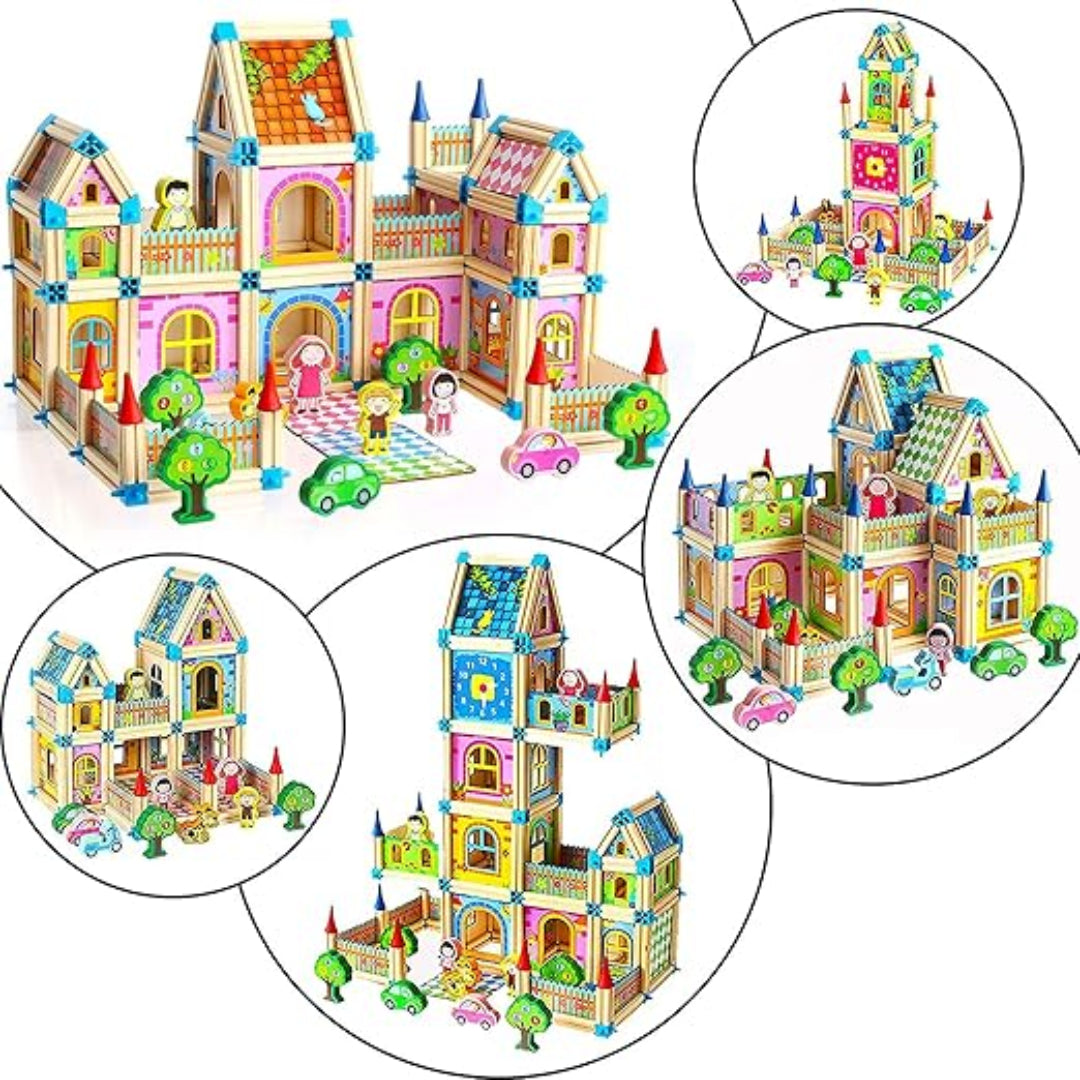 Juego de construcción creativo de madera para niños