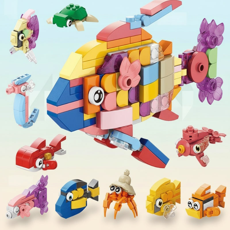 Juego de construcción de bloques educativos para concentración y creatividad