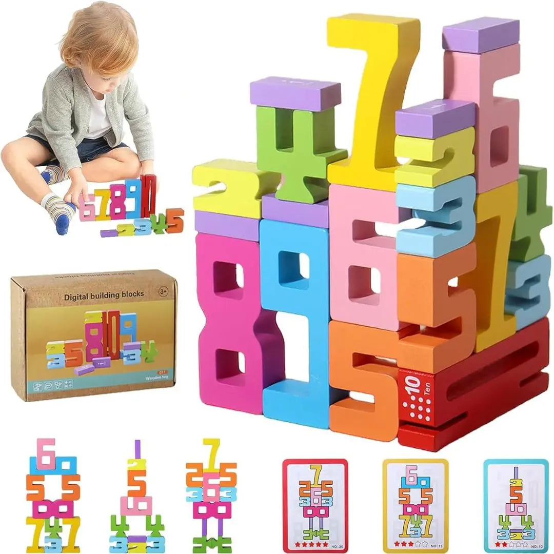 Juego de construcción de madera Montessori