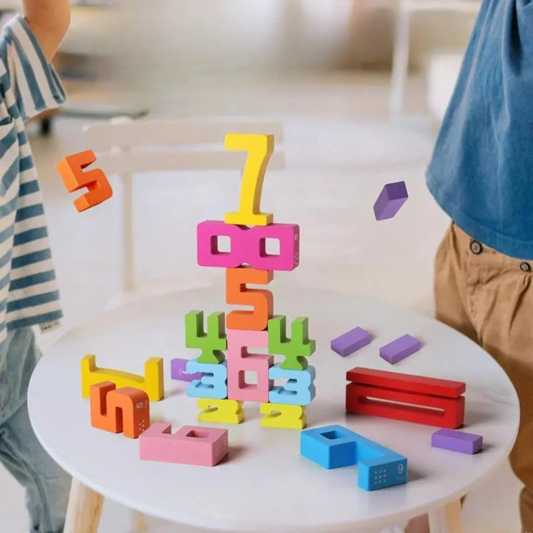 Juego de construcción de madera Montessori