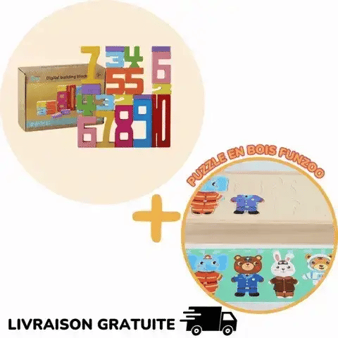 Juego de construcción de madera Montessori