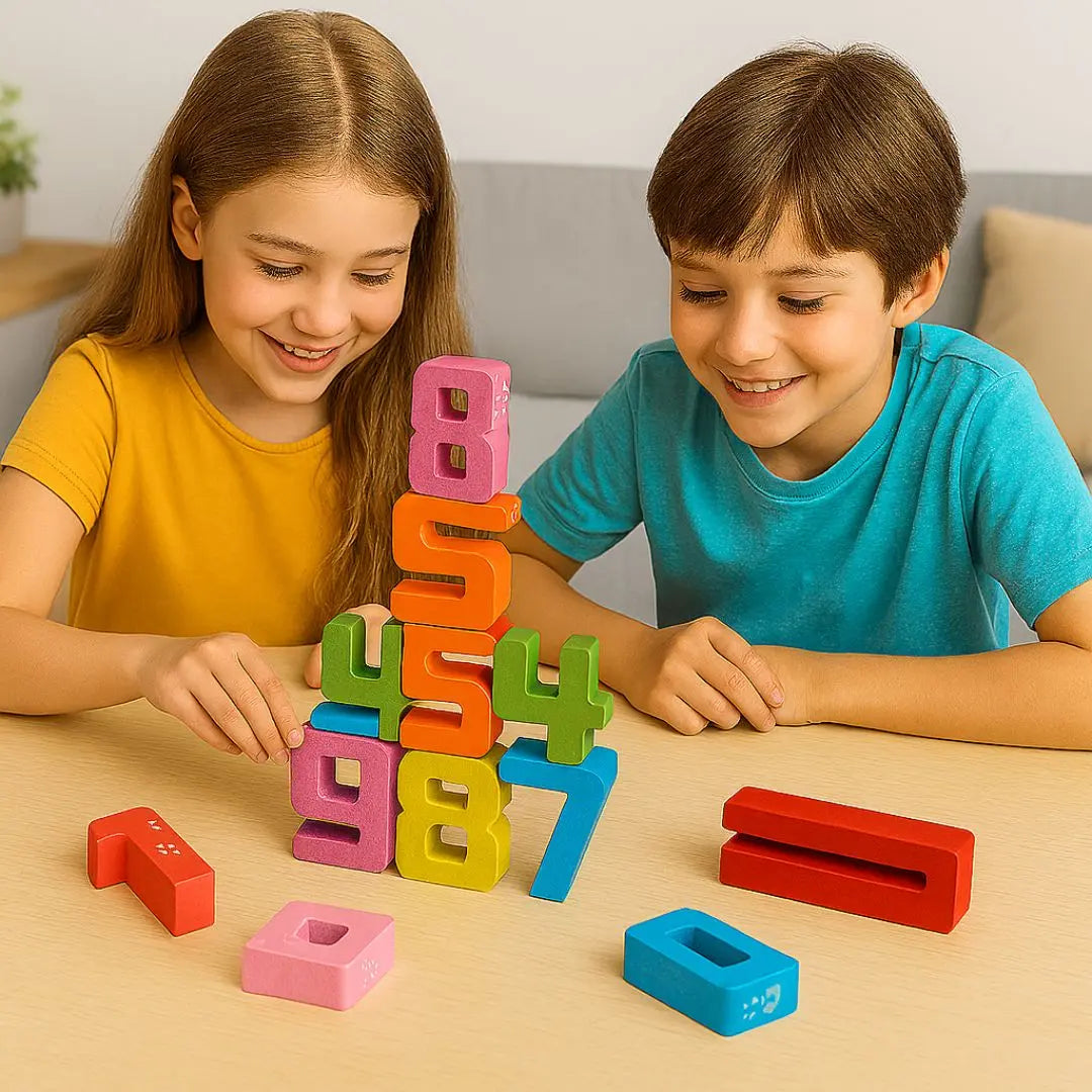 Juego de construcción de madera Montessori