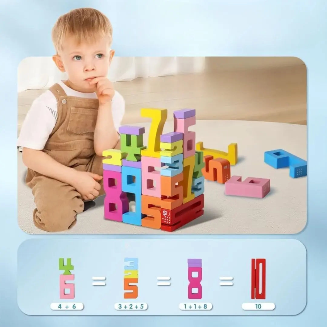 Juego de construcción de madera Montessori