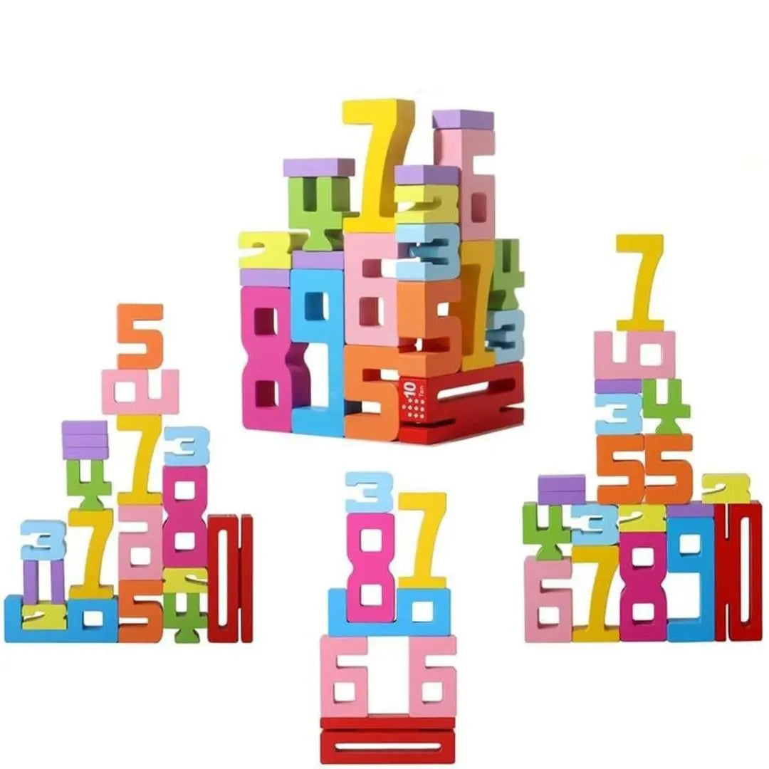 Juego de construcción de madera Montessori