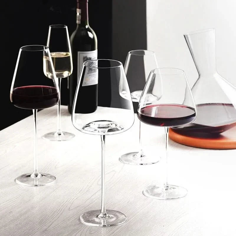 Juego de copas de cristal de vino y champán hechas a mano – 2, 4 o 6 piezas, 4 tamaños