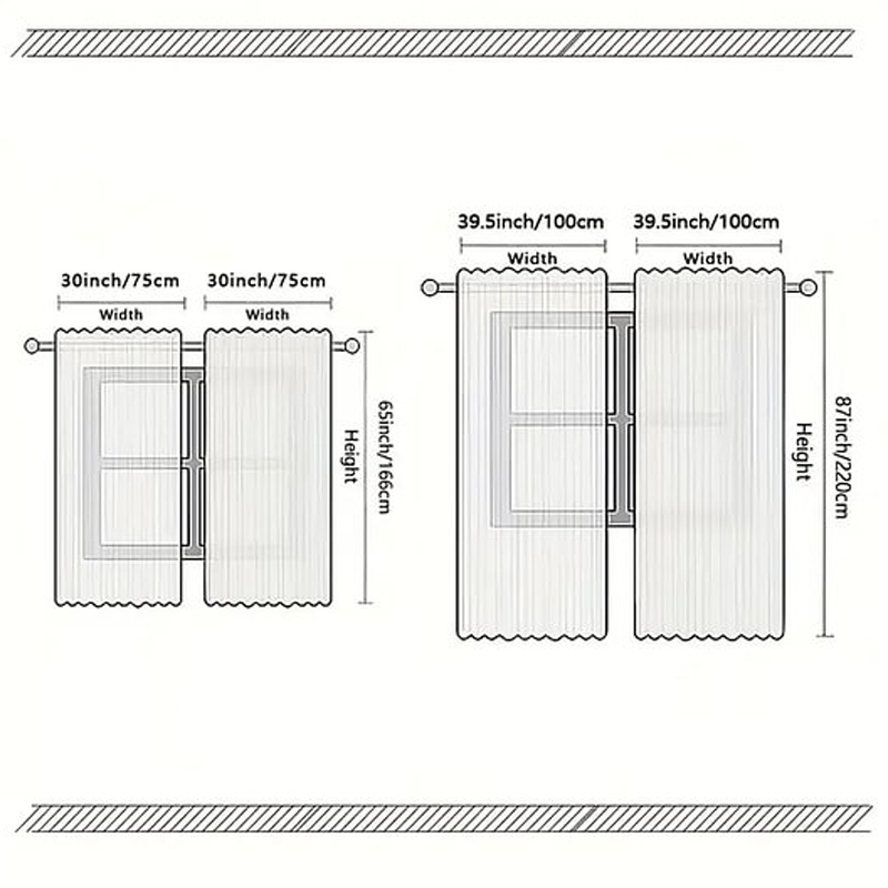 Juego de cortinas para ventana navideñas con diseño festivo de poliéster
