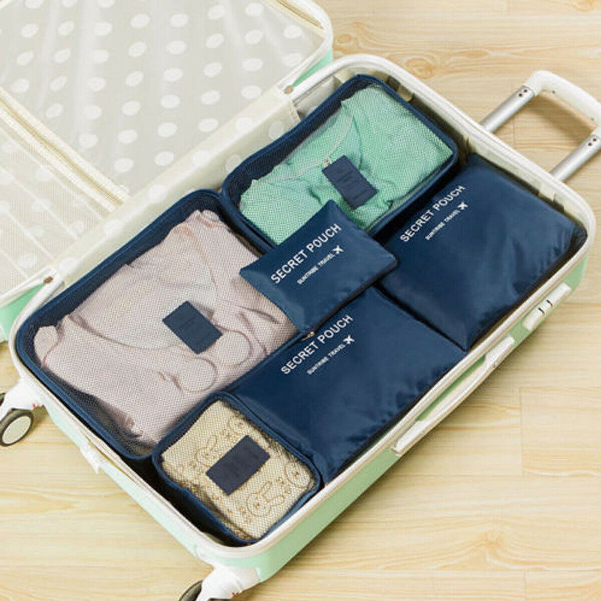 Juego de organizadores de viaje para maleta (2 piezas) – Bolsas de Almacenamiento para Ahorrar Espacio