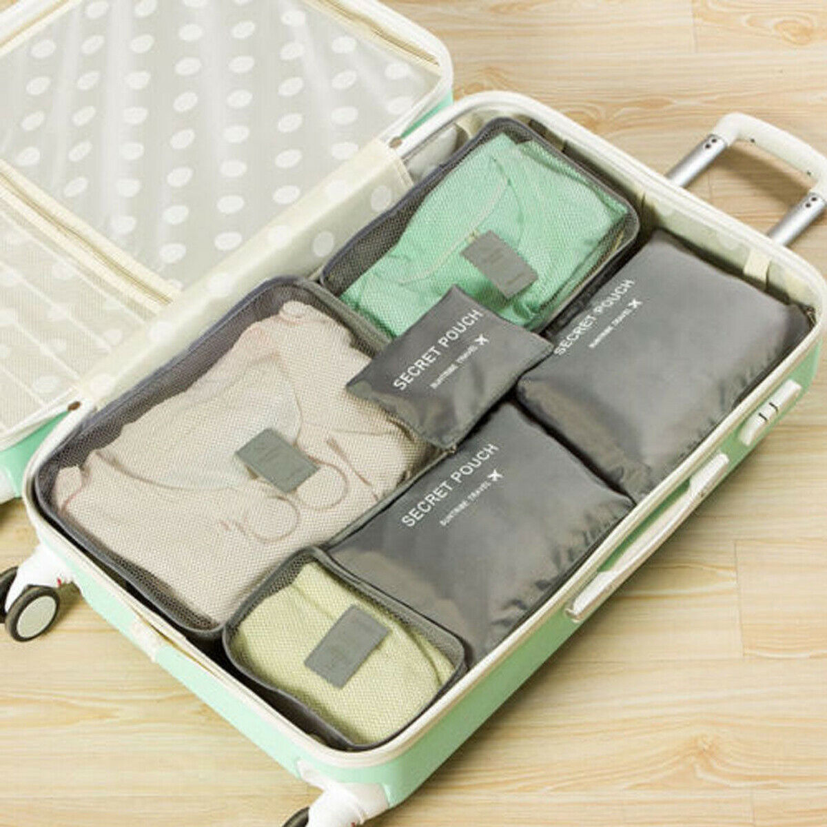 Juego de organizadores de viaje para maleta (2 piezas) – Bolsas de Almacenamiento para Ahorrar Espacio