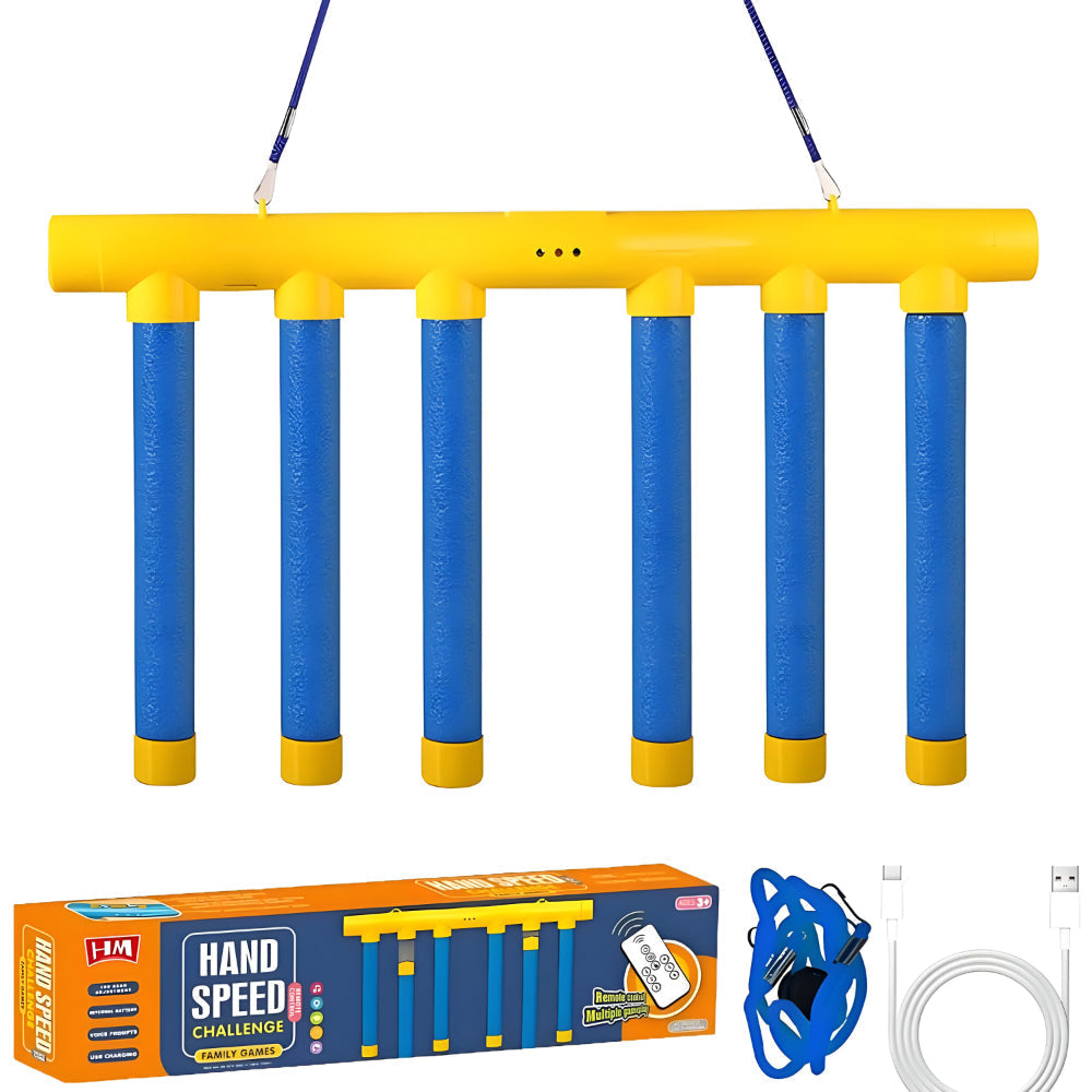 Juego de reflejos para niños y entrenador de reacción de caída de bastones