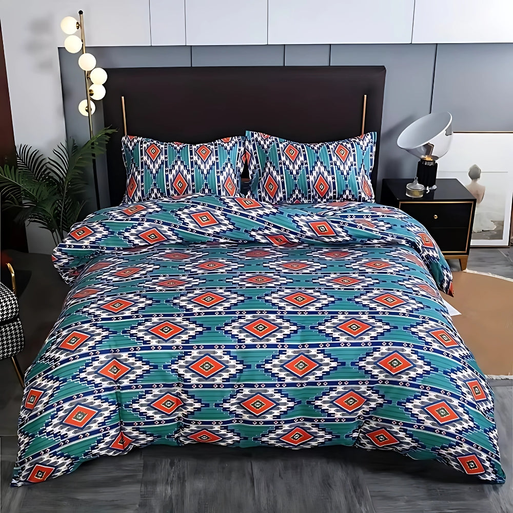 Juego de ropa de cama boho con estampado tribal