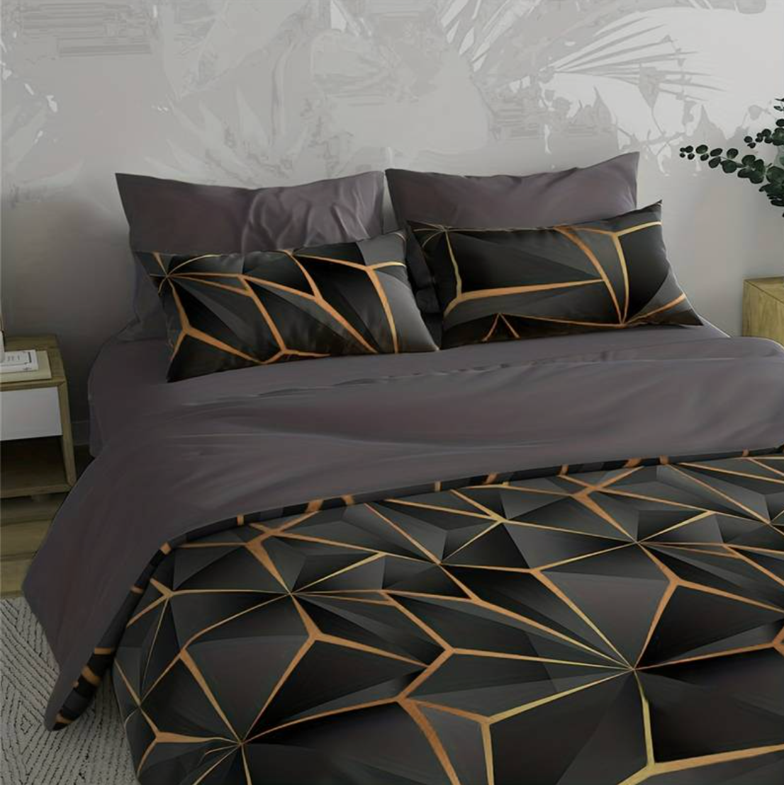 Juego de ropa de cama de microfibra de estilo hotelero