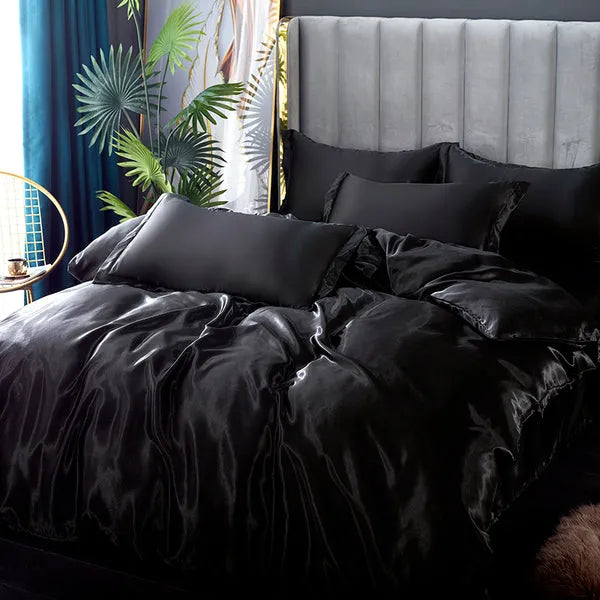 Juego de ropa de cama de seda de 4 piezas de 22 mommes
