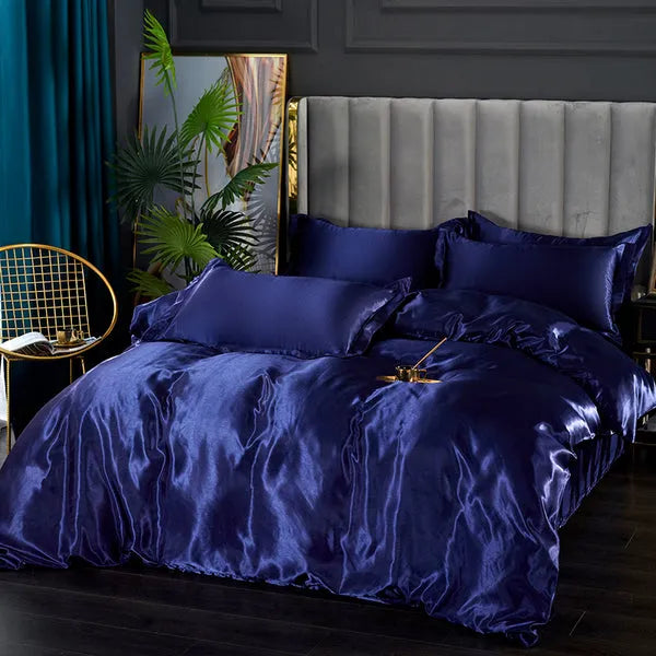 Juego de ropa de cama de seda de 4 piezas de 22 mommes