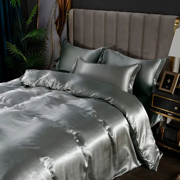 Juego de ropa de cama de seda de 4 piezas de 22 mommes