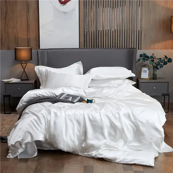 Juego de ropa de cama de seda de 4 piezas de 22 mommes