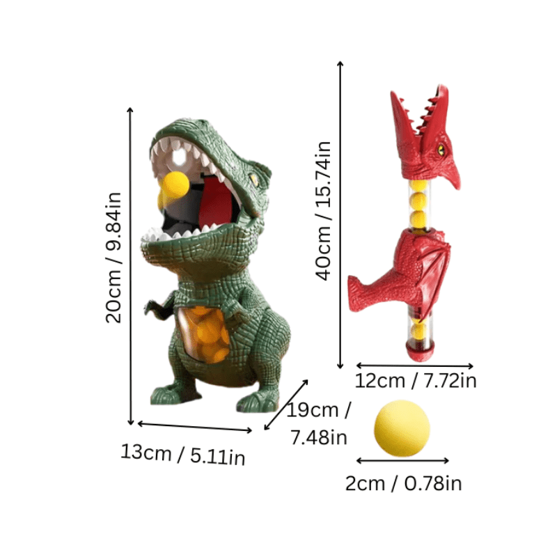 Juego de tiro de dinosaurio para niños con bolas de espuma suave y diana