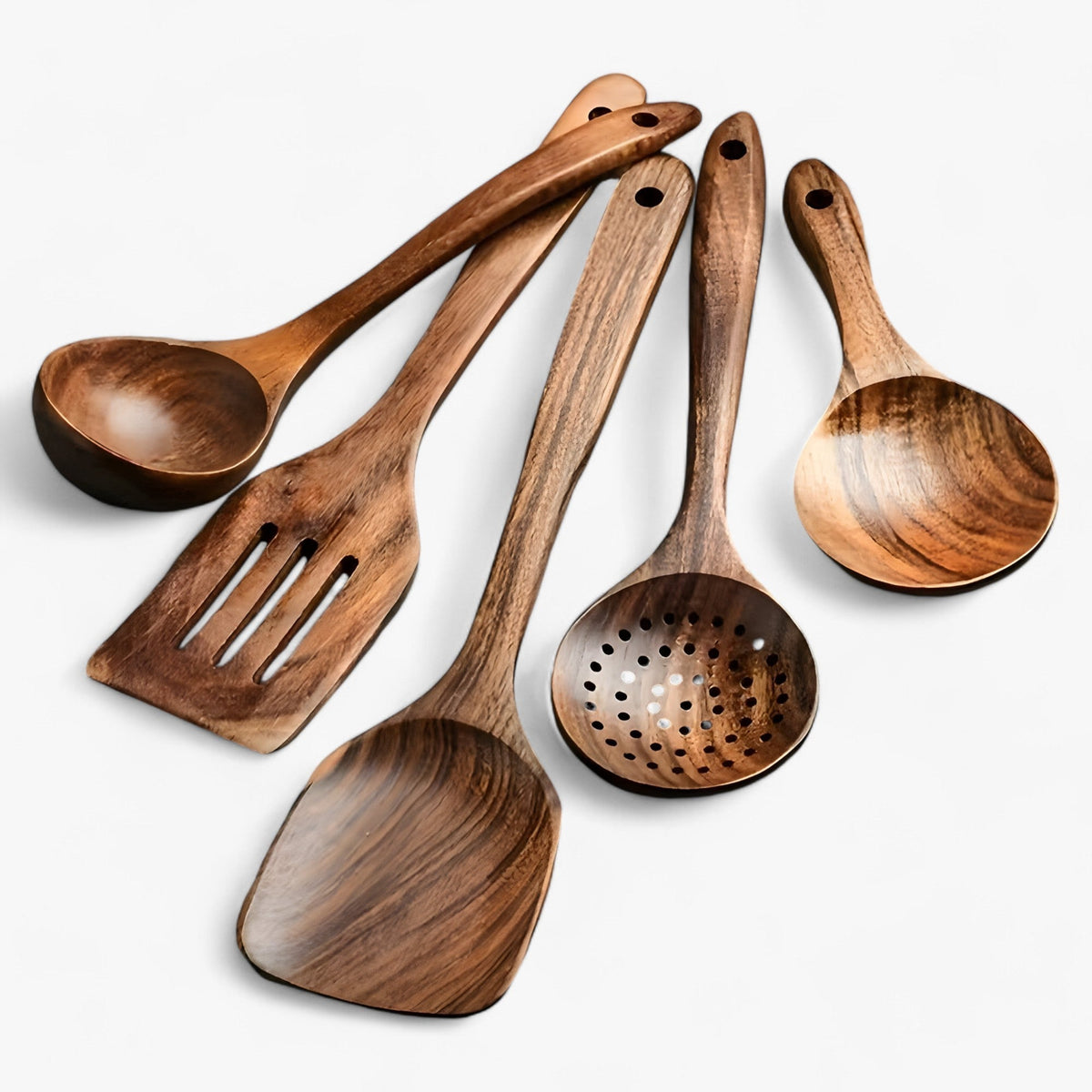Juego de Utensilios de Cocina de Madera | Seguro y Versátil