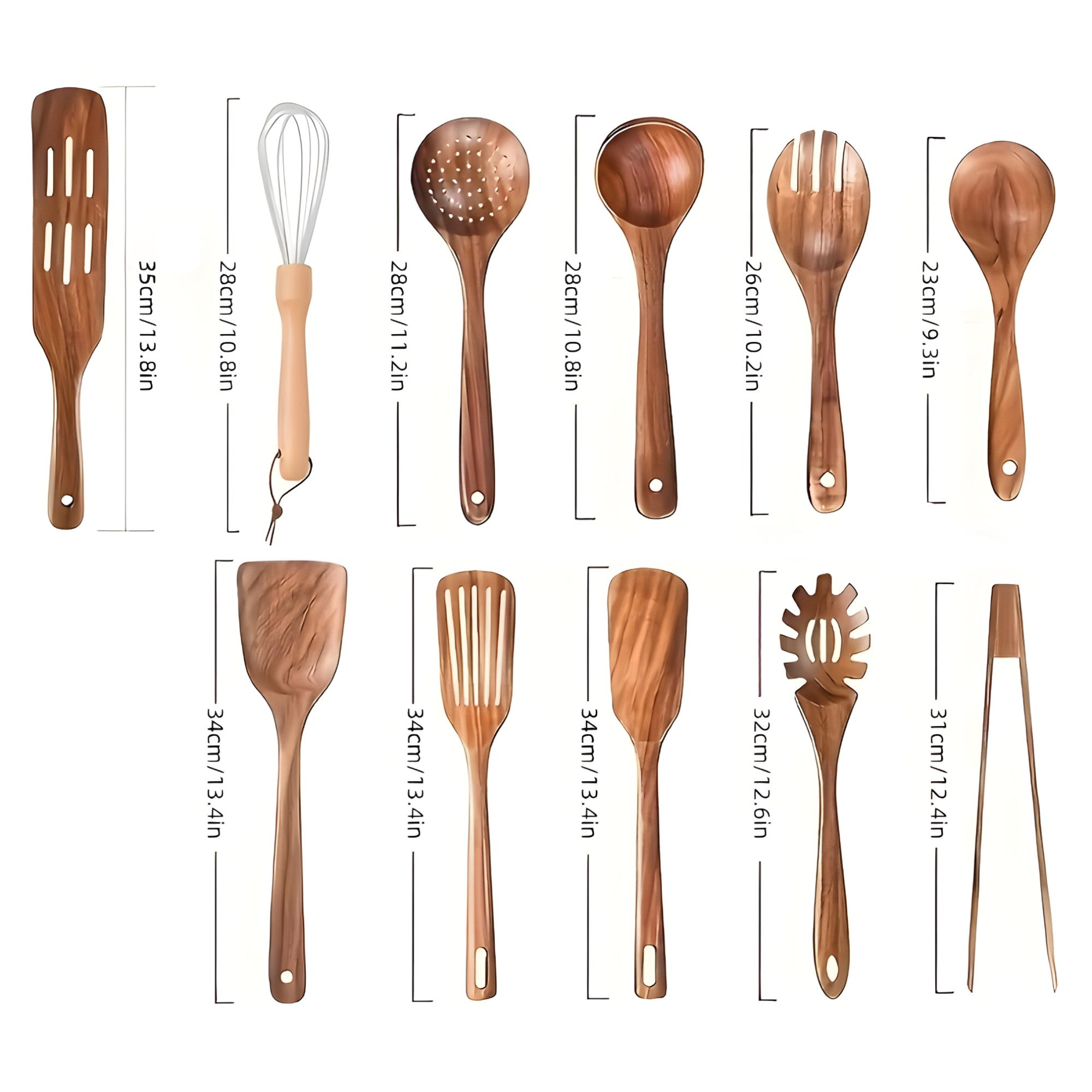 Juego de Utensilios de Cocina de Madera | Seguro y Versátil
