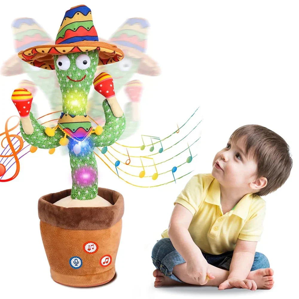 Juguete de cactus bailarín y parlante interactivo para niños con canciones
