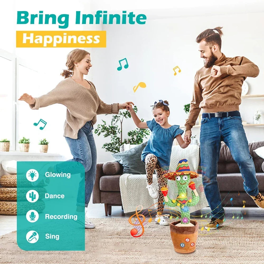 Juguete de cactus bailarín y parlante interactivo para niños con canciones