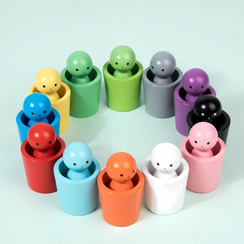 Juguete de madera de clasificación de colores para niños