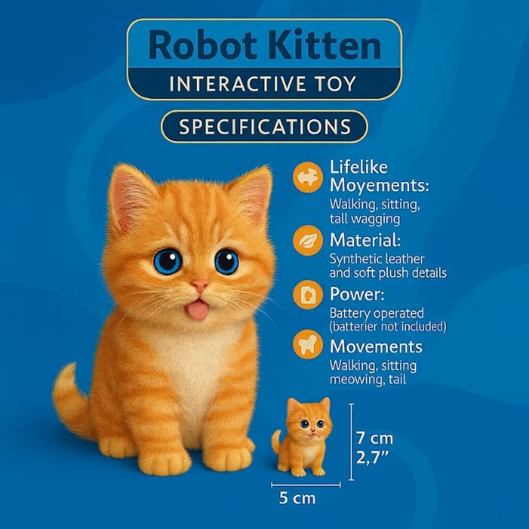 Juguete de Peluche Interactivo de Gato con Movimientos Realistas para Niños