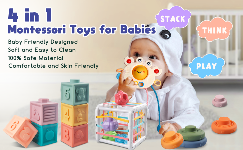 Juguetes sensoriales Montessori para bebés