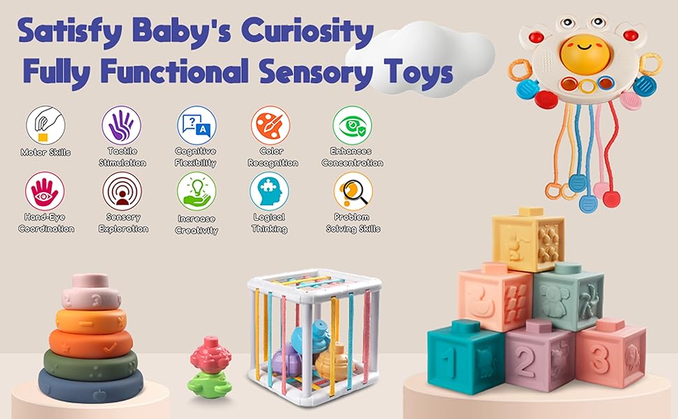 Juguetes sensoriales Montessori para bebés
