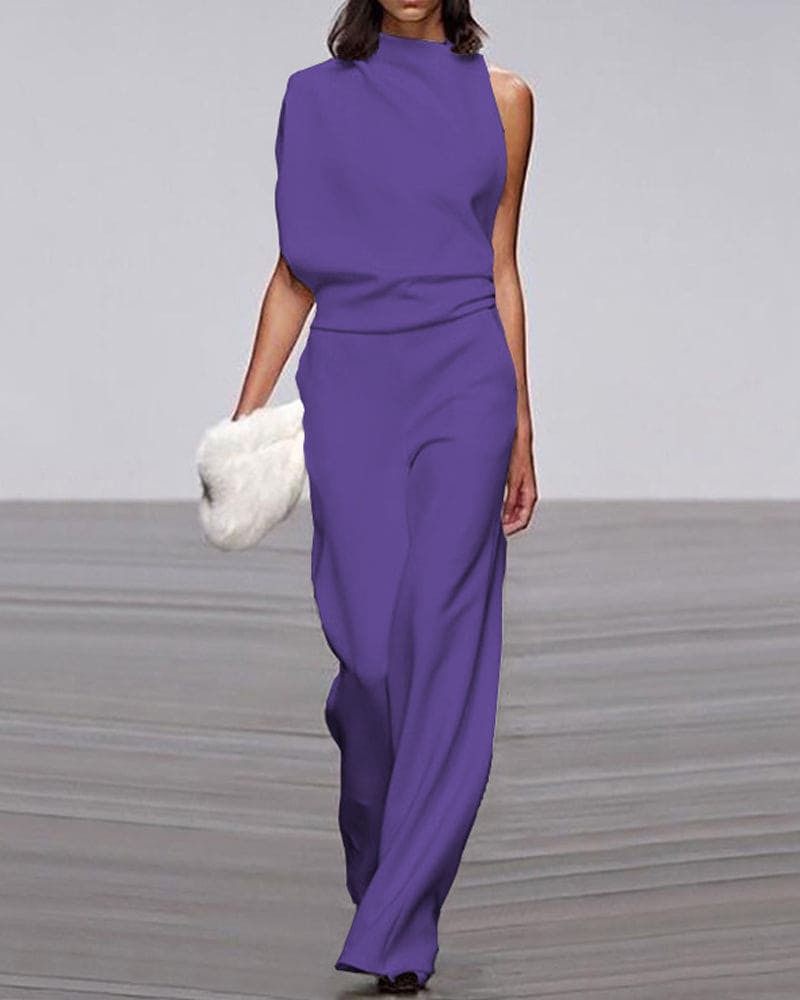 Jumpsuit elegante con cuello alto