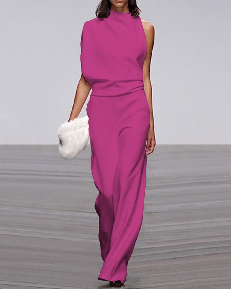 Jumpsuit elegante con cuello alto