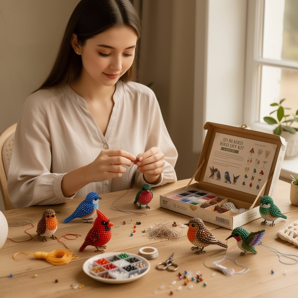 Kit de abalorios DIY: 4 adorables animales en 3D